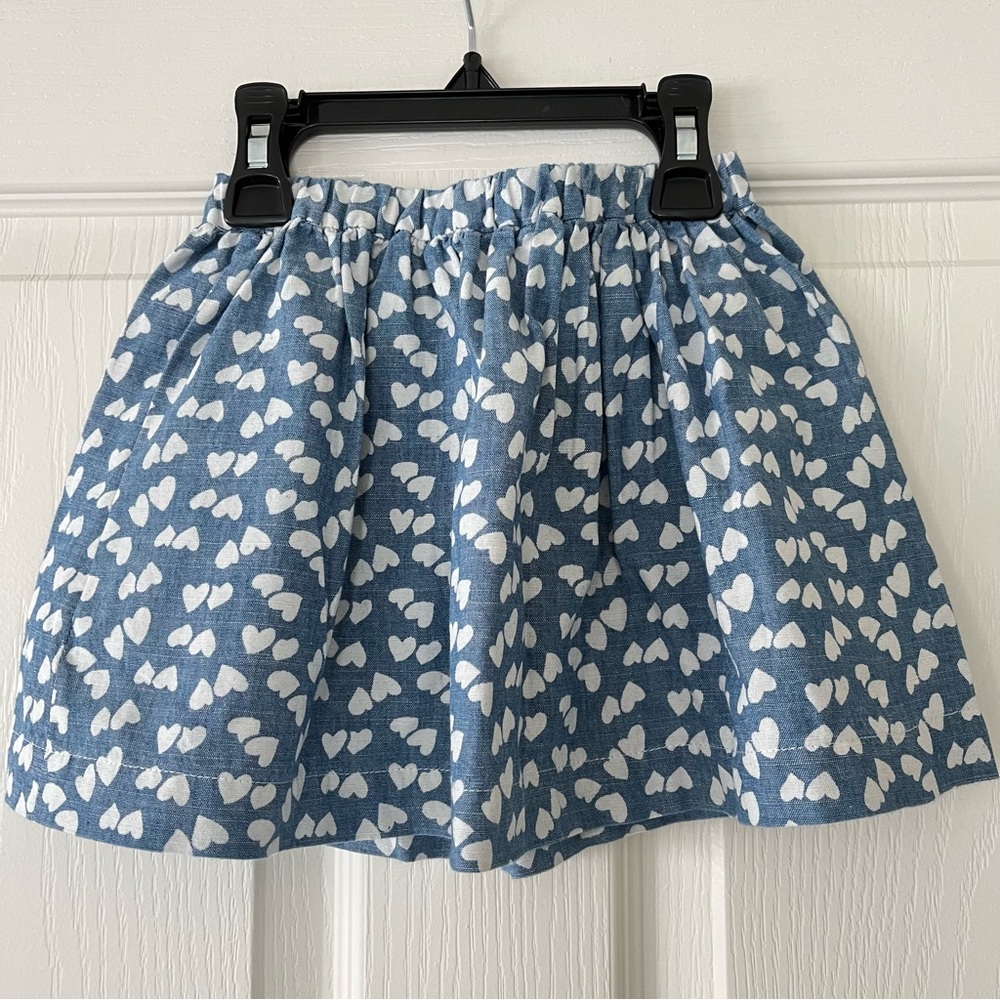 Crewcuts Mini Heart Skirt - Denim / Blue - Size XS (4/5)